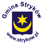 Herb Gminy Stryków z półksiężycem i gwiazdą