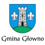 Herb Gminy Głowno z wieżą i liliami